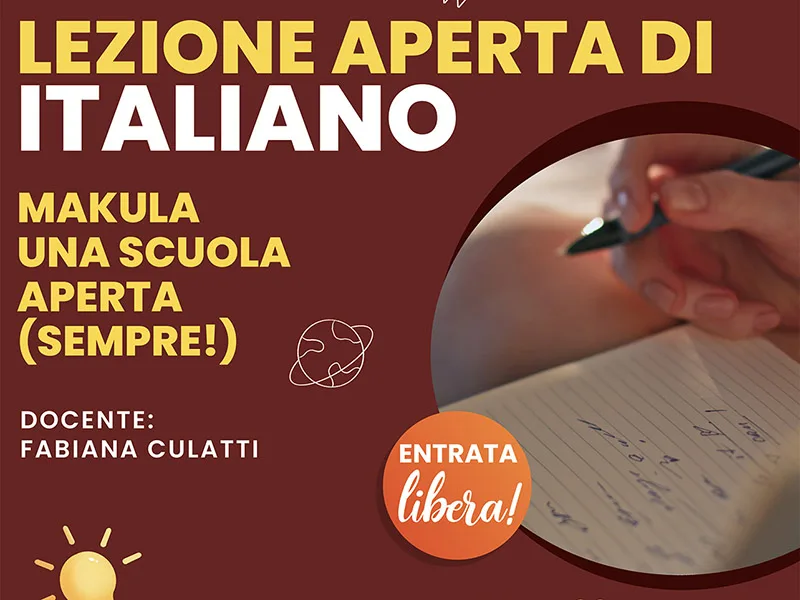 Locandina: Lezione aperta di Italiano